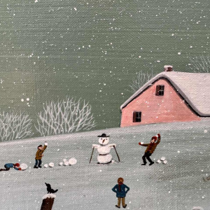 Thérèse COUSTRY «Maison à la chapelle » peinture huile sur toile marouflée