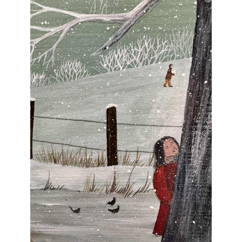 Thérèse COUSTRY «Maison à la chapelle » peinture huile sur toile marouflée