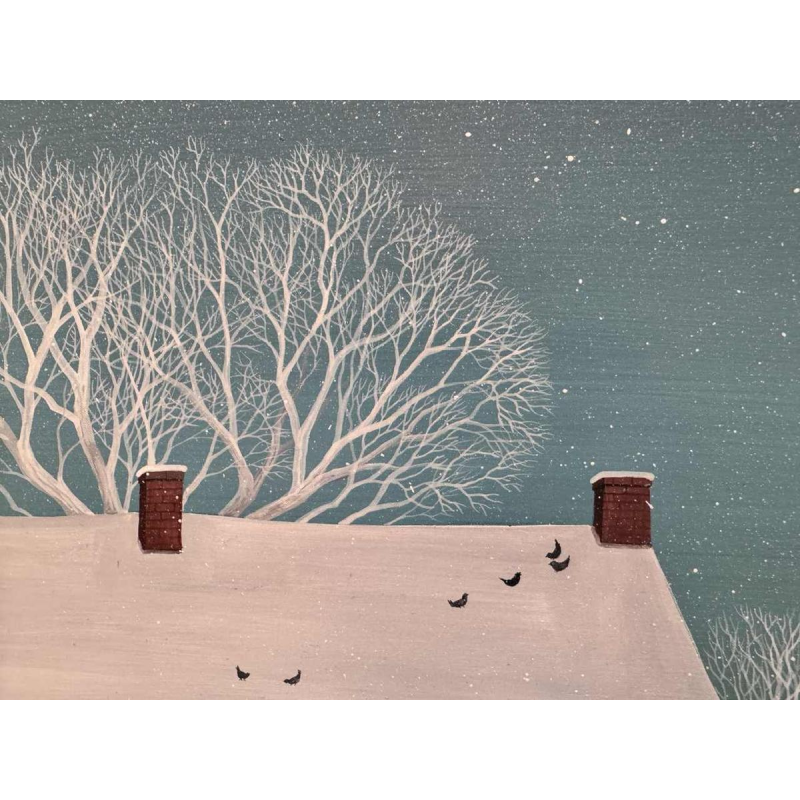 Thérèse COUSTRY «Maison à la chapelle » peinture huile sur toile marouflée