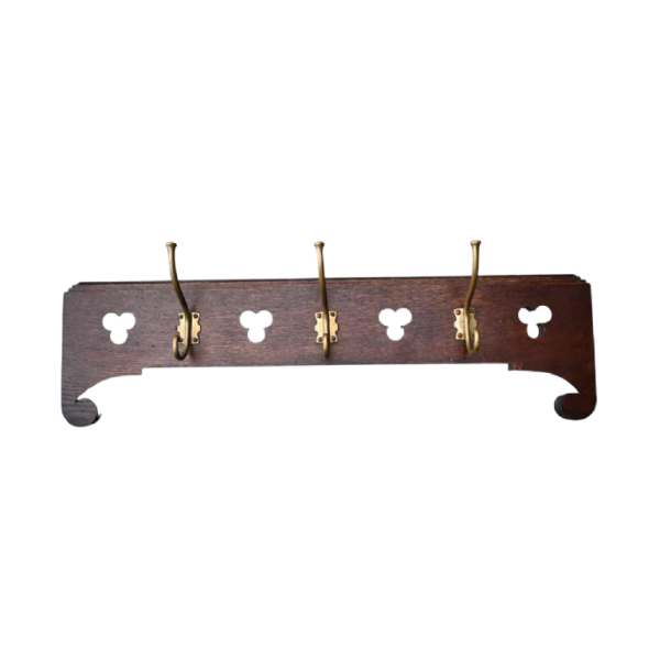Adolf Loos, Art Nouveau Wiener Werkstatte coat rack, oak & brass, ca 1900