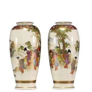 Paire de vases en faience de Satsuma "zenkozan" Japon, période Meiji
