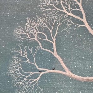 Thérèse COUSTRY « House in the chapel » painting oil on canvas mounted on board