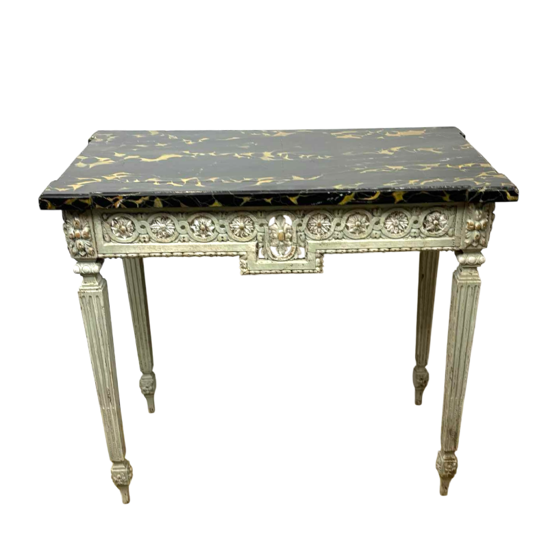 Console en bois sculpté et laqué, France début XIXe s