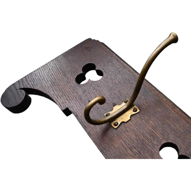 Adolf Loos, Porte-manteau Art Nouveau Wiener Werkstatte, chêne & laiton, ca 1900