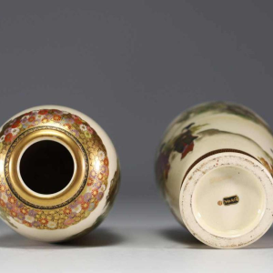 Paire de vases en faience de Satsuma "zenkozan" Japon, période Meiji