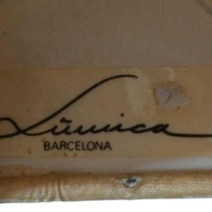 Lumica (Barcelona) Paar grote lampen, gepolijst messing en chroom, Spanje ca 1970