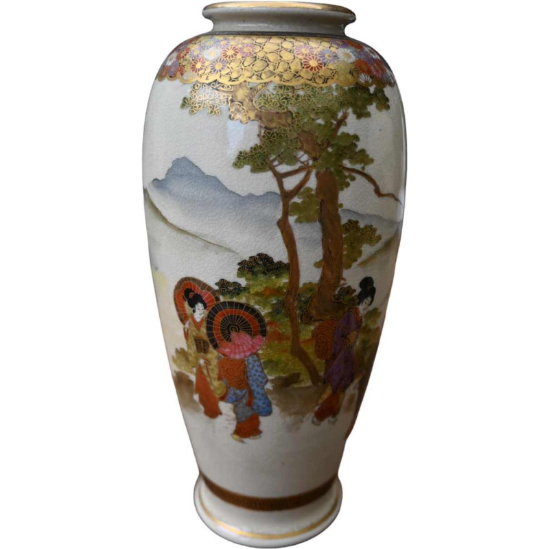 Paire de vases en faience de Satsuma "zenkozan" Japon, période Meiji