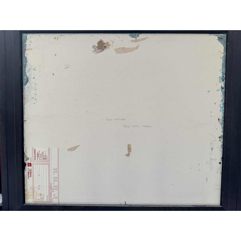 Thérèse COUSTRY « House in the chapel » painting oil on canvas mounted on board