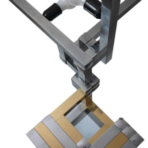 Lumica (Barcelona) Large pair of table lamps, polished brass & chromed steel, ca 1970