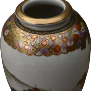 Pair of Satsuma earthenware vases "zenkozan" Japan, Meiji Period