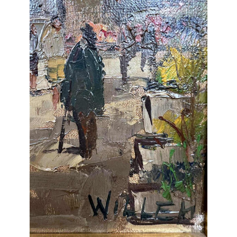 “Place du Marché à Liège“, schilderij olieverf op doek, gesigneerd WILLEM