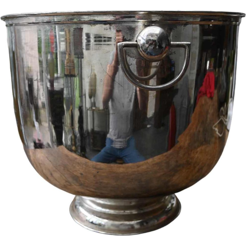 Frerejean Frères, très grand seau à champagne en métal argenté