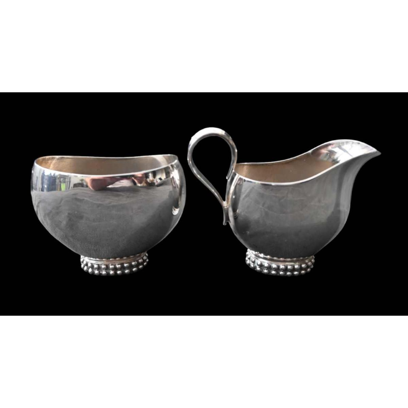 Jakob Grimminger, Art Deco silver tea / coffee set, tête-à-tête, German design, early 20th century