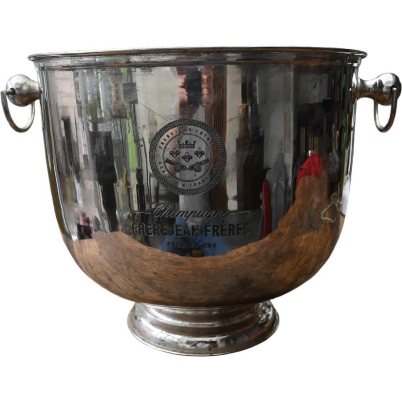 Frerejean Freres, very large silver plated champagne bucket