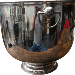 Frerejean Frères, très grand seau à champagne en métal argenté