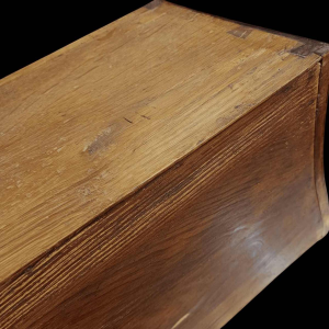 Restored curved Louis XV chest of drawers, bronze decorations, marble top, 19th century