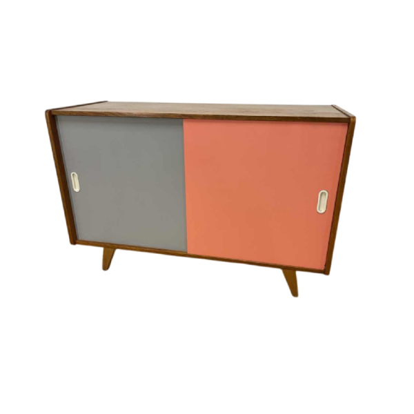 JIRI JIROUTEK voor INTERIEUR PRAHA - Tweekleurige dressoir / ladekast U-452 met schuifladen, ca 1958