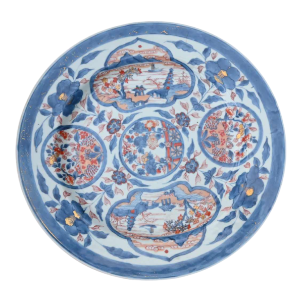 Large 18th century Chinese Imari porcelain plate, Kangxi period