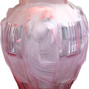 René Lalique, Art Deco vase with 4 dancing women, moulded pressed glass