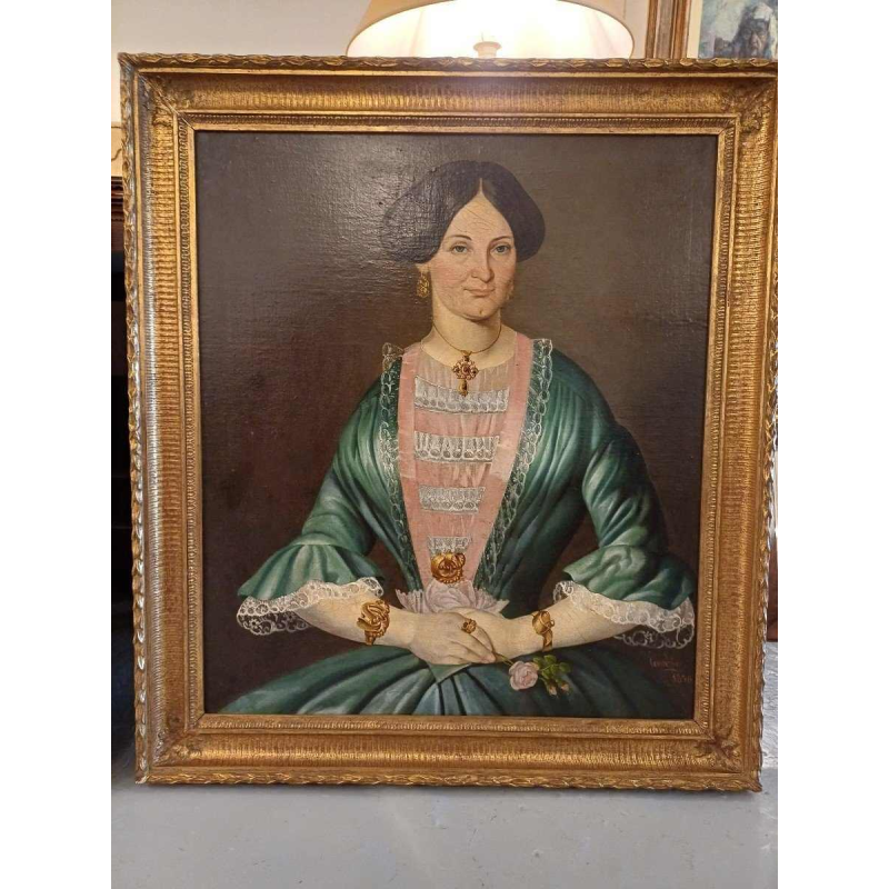 Paire de tableaux “Portraits“ huiles sur toile signées Cambien, 1856