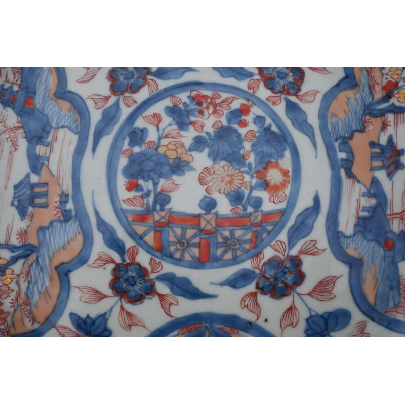 Grande assiette en porcelaine Imari chinoise du XVIIIe siècle, époque Kangxi