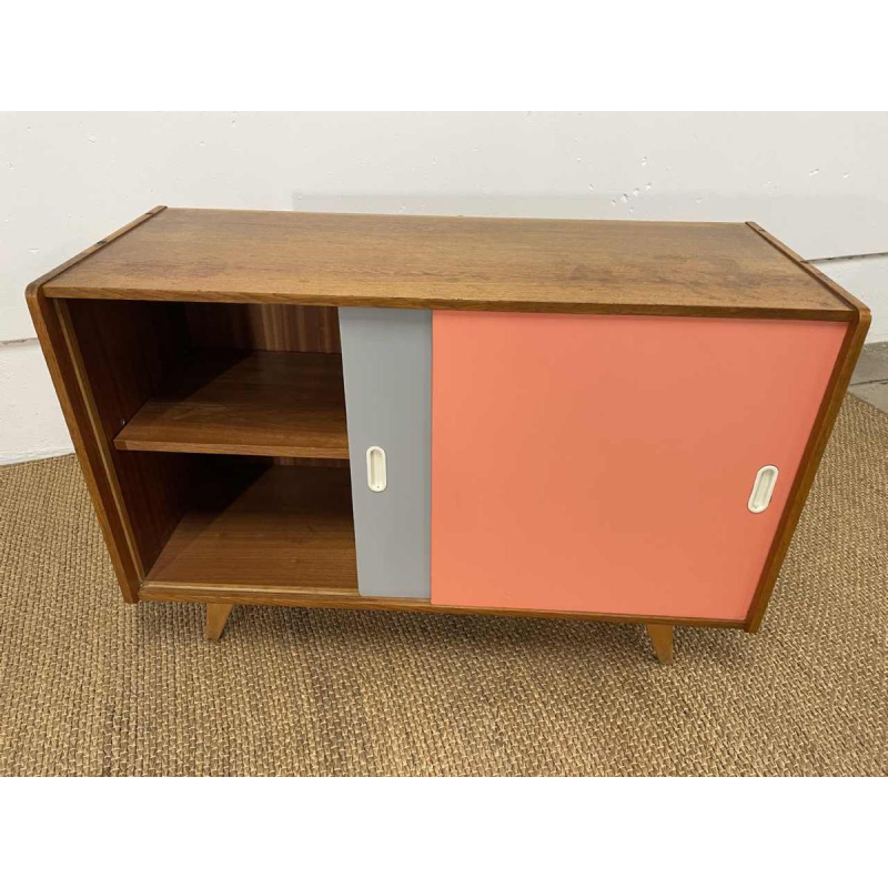 JIRI JIROUTEK for INTERIEUR PRAHA - Two-tone sideboard / chest of drawers U-452 with sliding doors, ca 1958