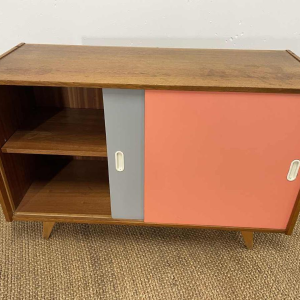 JIRI JIROUTEK for INTERIEUR PRAHA - Two-tone sideboard / chest of drawers U-452 with sliding doors, ca 1958