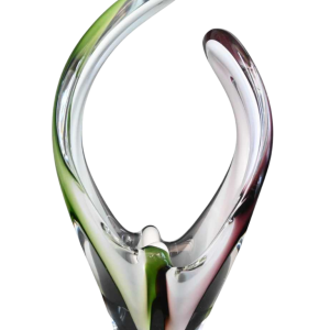 Flygsfors, multicoloured glass shell vase, Swedish Design, ca 1950-1960