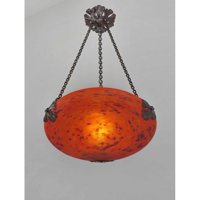 SCHNEIDER le verre Français : suspension art déco , 1925 France