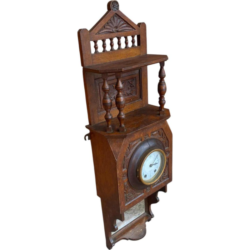 J.W. Benson Londen – uurwerk van Japy Frères, Victoriaanse wandklok 78 cm