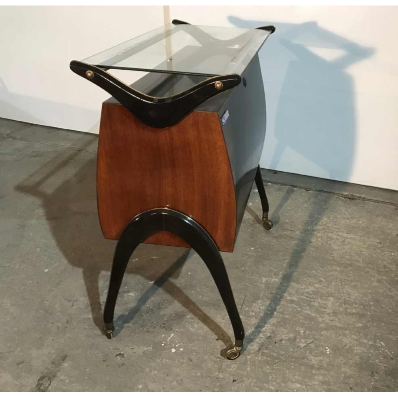 CESARE LACCA for COSTINITI-ROVERATO - Bar cabinet on castors, Italy ca 1960