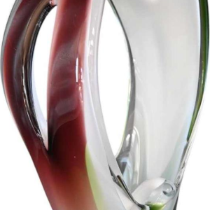 Flygsfors, multicoloured glass shell vase, Swedish Design, ca 1950-1960
