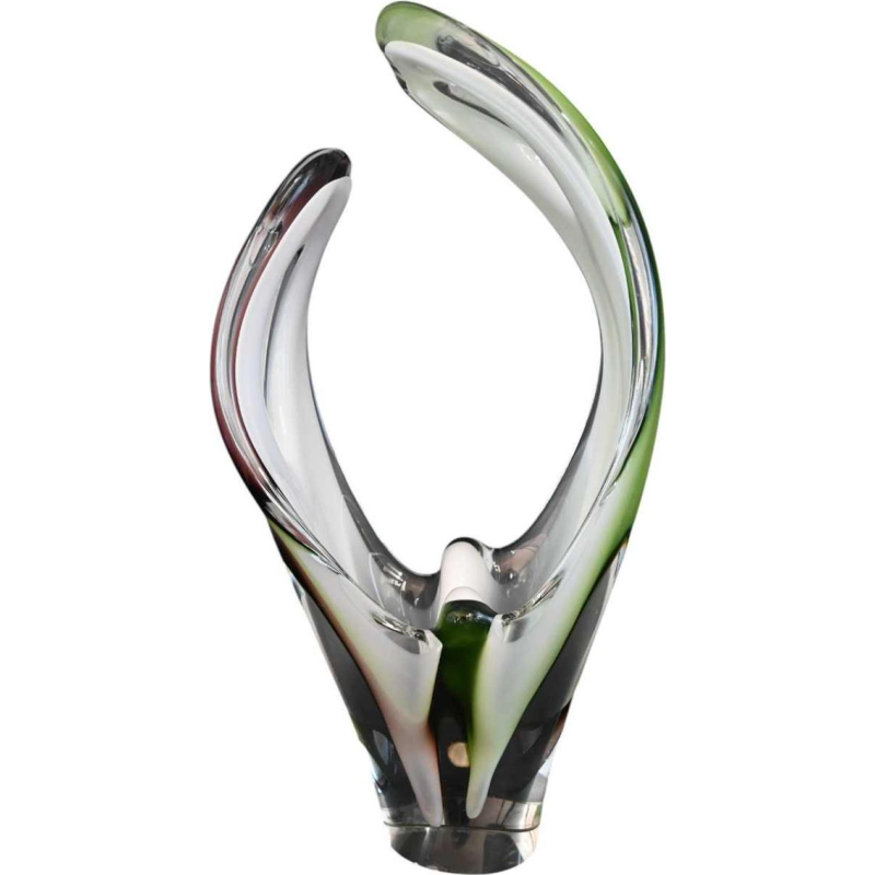 Flygsfors, multicoloured glass shell vase, Swedish Design, ca 1950-1960