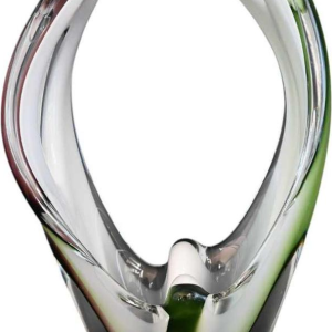 Flygsfors, vase coquille en verre multicolore, Design suédois, ca 1950-1960