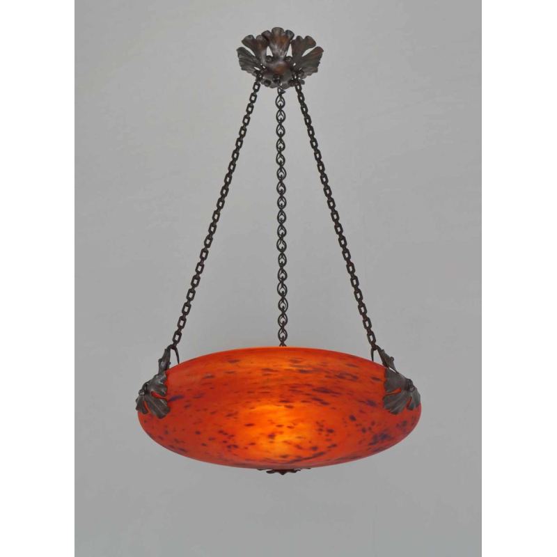 SCHNEIDER : FRENCH 1925 ART DECO PENDANT Le Verre Français chandelier France