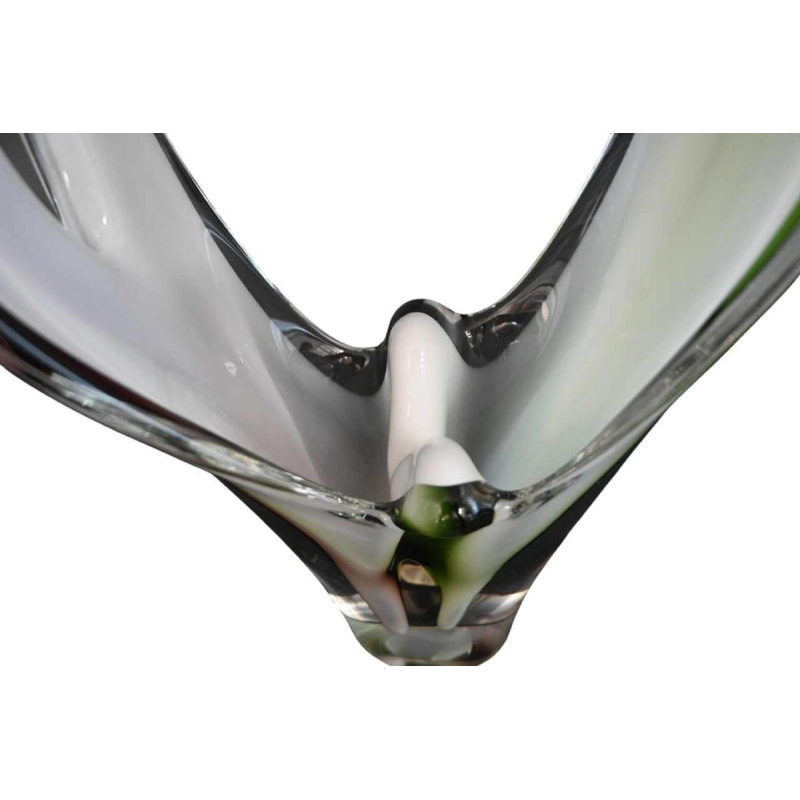 Flygsfors, multicoloured glass shell vase, Swedish Design, ca 1950-1960