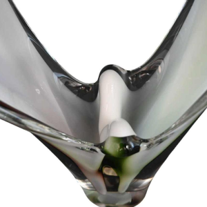 Flygsfors, multicoloured glass shell vase, Swedish Design, ca 1950-1960