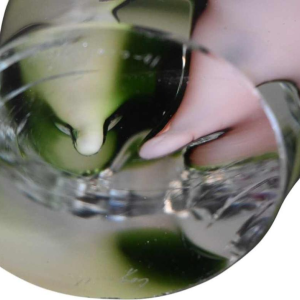 Flygsfors, vase coquille en verre multicolore, Design suédois, ca 1950-1960