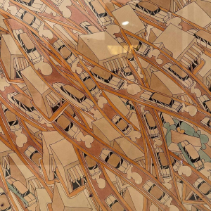 Fernand Flausch, Pop Art schilderij, gemengde techniek op papier, 1973