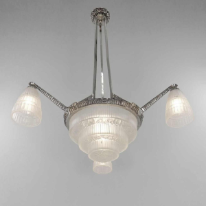 Cherrier & Besnus : French art deco chandelier ... 1930 France