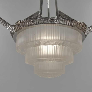Cherrier & Besnus : French art deco chandelier ... 1930 France
