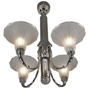 Petitot: French art deco chandelier ... 1930 France