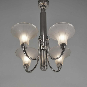 Petitot: French art deco chandelier ... 1930 France