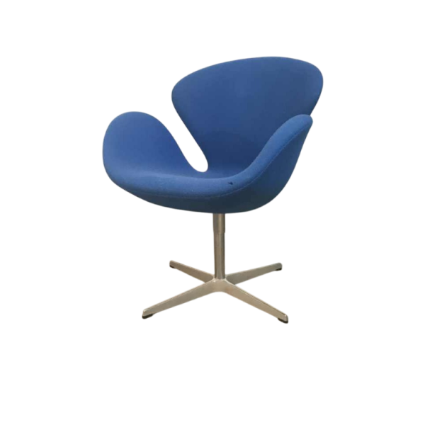 ARNE JACOBSEN for FRITZ HANSEN, blue ‘SWAN’ armchair