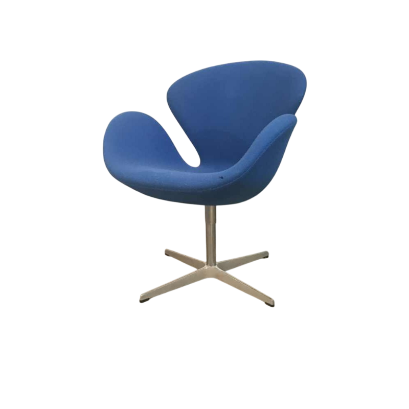 ARNE JACOBSEN voor FRITZ HANSEN, fauteuil “SWAN” blauw