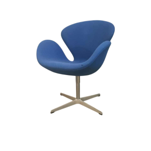 ARNE JACOBSEN for FRITZ HANSEN, blue ‘SWAN’ armchair