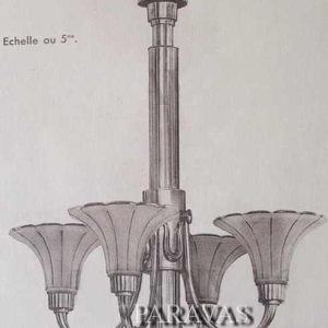 Petitot: French art deco chandelier ... 1930 France