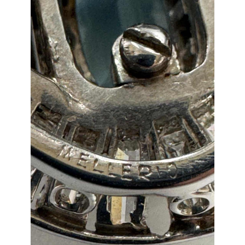 Mellerio Paris, bague en or blanc, aigue-marine et diamants taille baguette