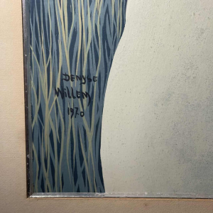 Denyse Willem “The Secret“ 3 naakte vrouwen / nimfen, symbolistisch & fantastisch schilderij, 1970