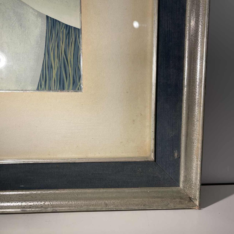 Denyse Willem “Le secret“ 3 femmes nues / nymphes, tableau symboliste & fantastique, 1970